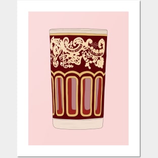 Red Moroccan Tea Cup - ATAY Cup - Traditional Moroccan Tea Cup Posters and Art